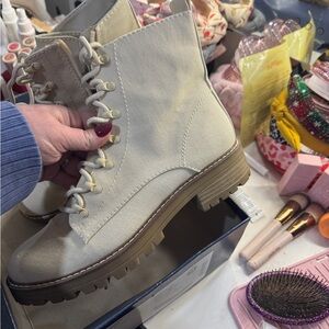 Stylish Cream Ankle Boots